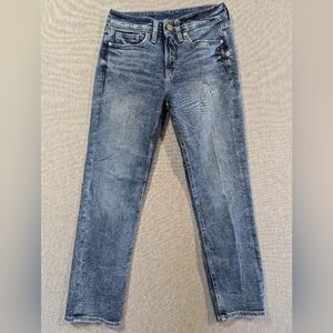 Silver Jeans Suki Straight Crop Jeans Women's 26 X 27 Blue